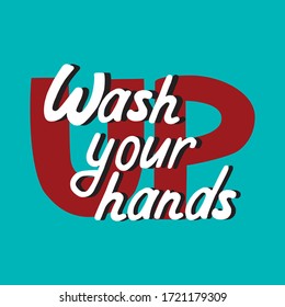 Lettering about Wash your hands 