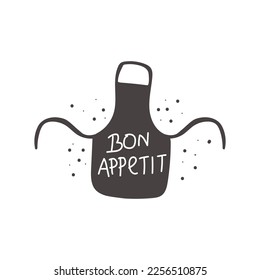 Lettering.Bon appetit. Hand drawn vector illustration. Can be used for badges, labels, logo, bakery, street festival, farmers market, country fair, shop, kitchen classes, cafe, food studio