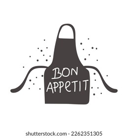 Lettering.Bon appetit. Hand drawn vector illustration. Can be used for badges, labels, logo, bakery, street festival, farmers market, country fair, shop, kitchen classes, cafe, food studio