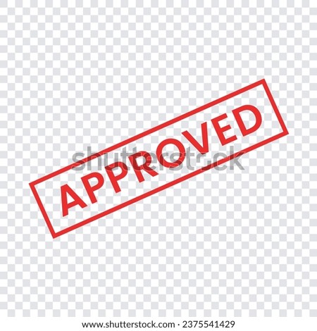 lettering approved stamp red design transparent template vector