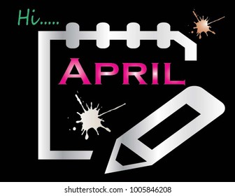 Lettering of April. vector illustration