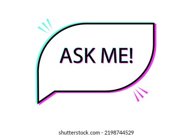 Lettering with ask me. Speak icon. Business concept. Vector illustration. stock image. 