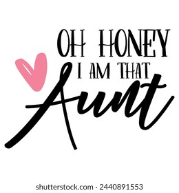 Lettering aunt vector illustration on a white background