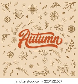 Lettering Autumn Vector, Illustration, Calligraphy Design, Usable for Poster, Banners, Postcards, Wallpaper, Gifts etc
