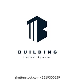 Concepto de construcción de letras B para el logotipo inicial 