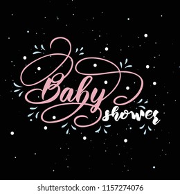 Lettering for baby shower. Vector illustration.