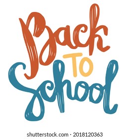 Zurück zur Schule. Cute-Schrift im modernen Stil. Für die Dekoration von Bannern, Postkarten, Landing-Seiten.