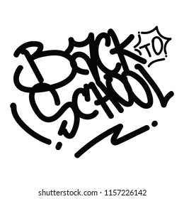 lettering back to school with graffiti tag style