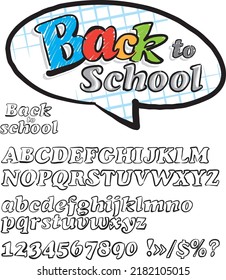 lettering back to school handwritting free style vector illustration
