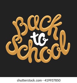 Lettering "Back to school". Vector illustration.