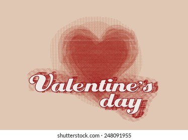 lettering background in old school print for valentines day