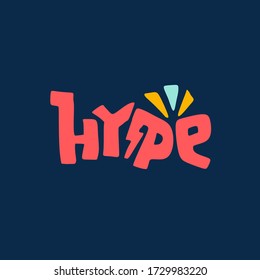 Lettering banner design "Hype". Vector illustration. 
