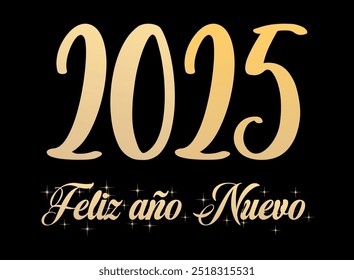 Banner de lettering Feliz ano novo 2025