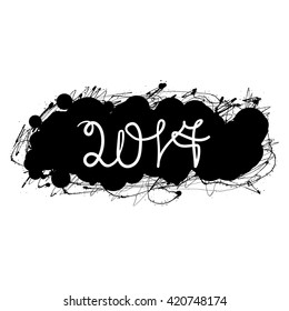 Lettering banner with text 2017 for print, poster, sticker. Happy new year greeting card. Vector