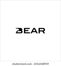 Lettering BEAR negative space bear head logo