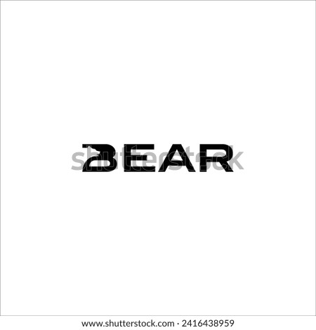 Lettering BEAR negative space bear head logo