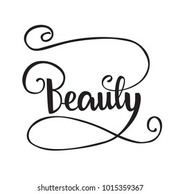 Lettering Beauty. Vector illustration.