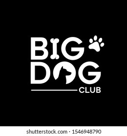 Lettering of big dog vector illustration. Vintage style logo inspiration