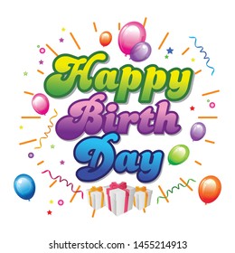 Lettering Birthday Greeting Cards Poster Celebration Stock Vector ...