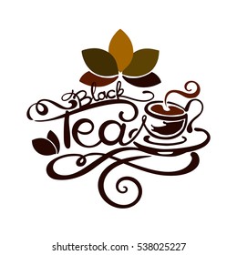 Lettering - Black Tea - good for label, logo, menu decoration.