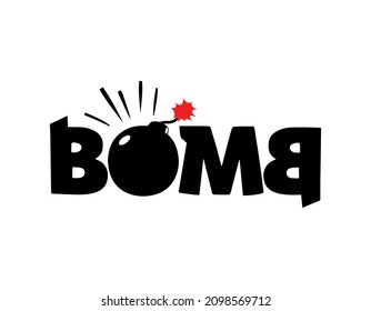 Bomba de papel, icono de bomba, vector de logotipo
