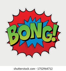 Leer BONG en la ilustración vectorial de semitono estilo Cómico de voz en burbujas de voz. Burbuja del discurso de caricatura con. Etiqueta adhesiva. Ilustración vectorial del libro de historietas pop art