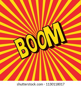 Lettering Boom, bomb. Comic text sound effects. Vector bubble icon speech phrase, cartoon exclusive font label tag expression, sounds illustration. Comics book balloon.