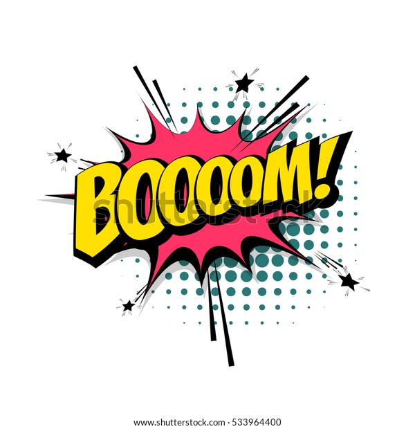 Lettering Boom, bomb.\
Comic text sound effects. Vector bubble icon speech phrase, cartoon\
exclusive font label tag expression, sounds illustration. Comics\
book balloon.