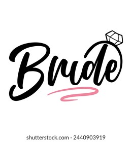 Lettering bride vector illustration on a white background