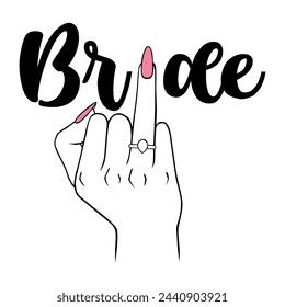 Lettering bride vector illustration on a white background