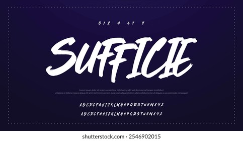 Lettering brush font isolated on red background. Texture alphabet. Vector logo letters.