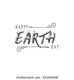 lettering and calligraphy halftone modern - Earth day to you. Sticker, stamp, logo - hand made