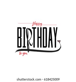 lettering and calligraphy modern - Happy Birthday to you. Sticker, stamp, logo - hand made