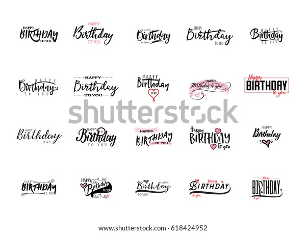 文字と書道をモダンに 誕生日おめでとう ステッカー スタンプ ロゴ 手作り のベクター画像素材 ロイヤリティフリー