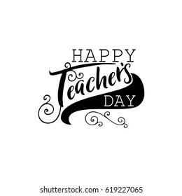 Lettering Calligraphy Modern Happy Teachers Day Stock Vector (Royalty ...