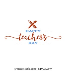lettering and calligraphy modern - Happy Teachers day to you. Sticker, stamp, logo - hand made