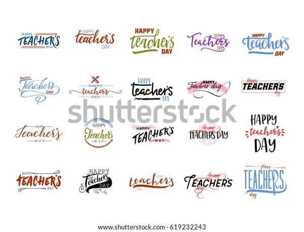 Lettering Calligraphy Modern Happy Teachers Day Stock Vector (Royalty ...