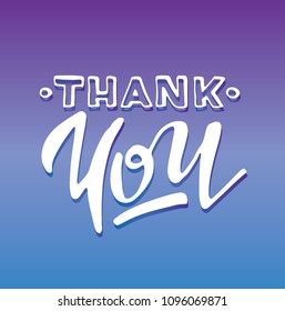 Lettering. Calligraphyc hand drawn doodle poster - Thank you