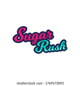 lettering candy cafe and sugar rush colorful logo