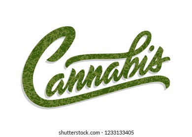 Lettering cannabis for ads, logo, banners