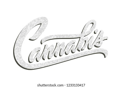 Lettering cannabis for ads, logo, banners