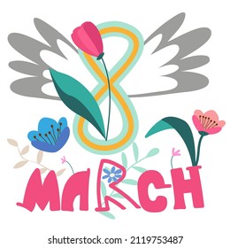 Lettering card 8 march international womens day