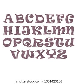 Lettering. Cartoon alphabet. Doodle art. 