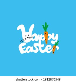 Lettering in cartoon style for Easter. For printing, souvenir products and the Internet. Vector
