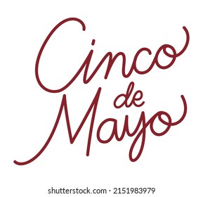 lettering of cinco de mayo over white