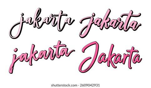 lettering city of jakarta indonesia