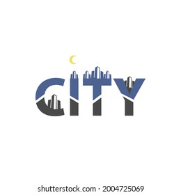 Lettering CITY Typography Vector Design