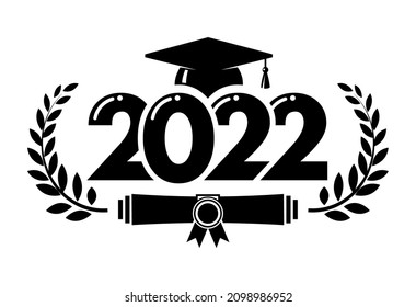 Lettering Class of 2022 for greeting, invitation card. Text for graduation design, congratulation event, T-shirt, party, high school or college graduate. Vector on transparent background