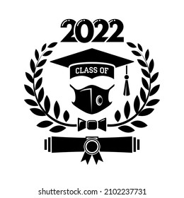 Lettering Class of 2022 for greeting, invitation card. Text for graduation design, congratulation event, T-shirt, party, high school or college graduate. Vector on transparent background