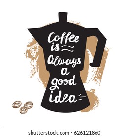 lettering coffee is always a good idea on the white background